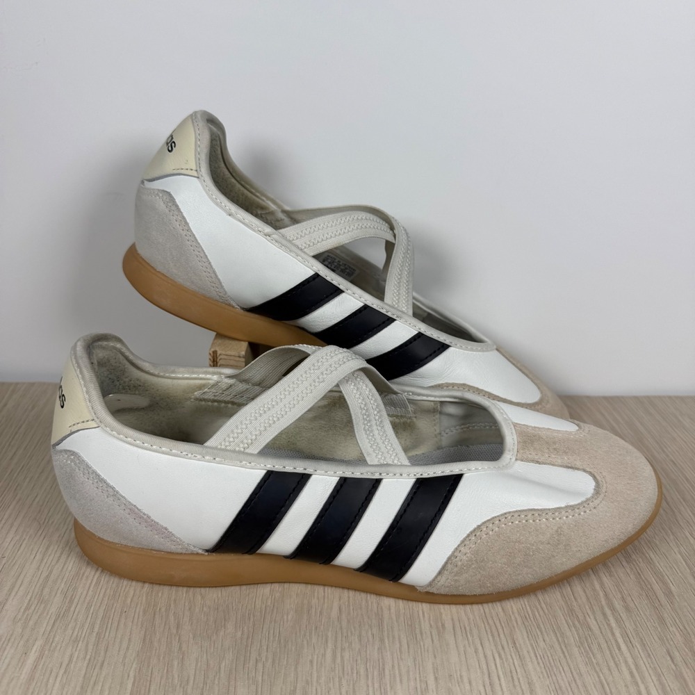 Mary Jane Sneakers Adidas Womens 9 White Black Taekwondo Ballet Flats JQ2127